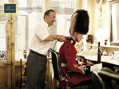 Eurostar shaving guardsman's busby