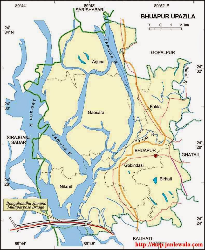 bhuapur sadar upazila map of bangladesh