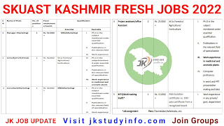 Skuast Kashmir Fresh Recruitment Notification Out, skuast Kashmir Fresh Notice 2022, skuast Kashmir Fresh Jobs 2022