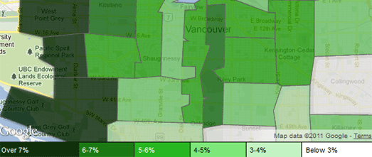  has created a Google Map of Canis familiaris ownership inward Vancouver based on Canis familiaris licence records mappe New Canadian Dogs Go Postal on Google Maps