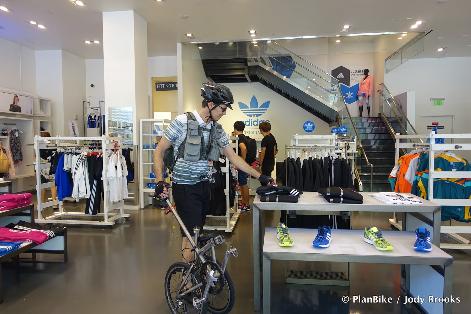 Folding Bikes are welcome in stores.