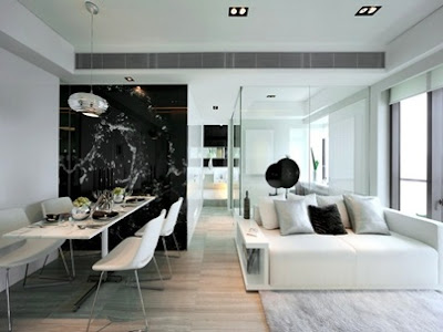 Black and white living-room