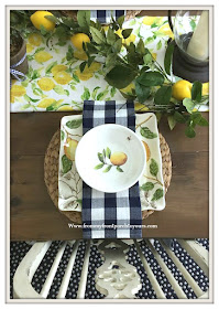 Lemon-Dinnerware-Late- Summer- Dining- Room- Decor-From My Front Porch To Yours