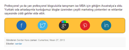 Sosyal Paylaşım Butonları