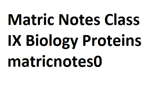 Matric Notes Class IX Biology Proteins matricnotes0