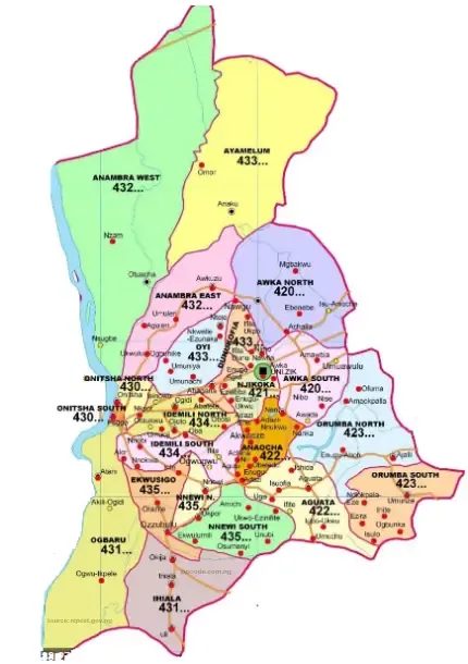 Anambra State Postal Code Maps
