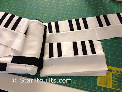 piano key border for T-shirt quilt