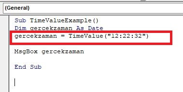 TimeValue Fonksiyonu