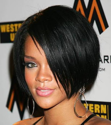 Rihanna with her stunning short bob hair. pixie hairstyle photos.