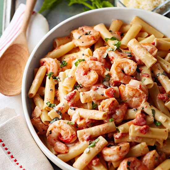 Gina's Italian Kitchen: Shrimp and Roasted Red Peppers Pasta