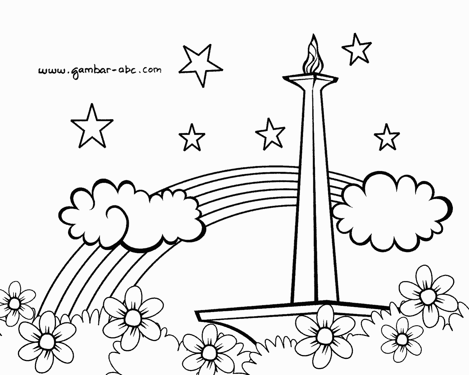 Gambar Mewarnai Pemandangan Monas | Grosir DP BBM Terbaru 2019