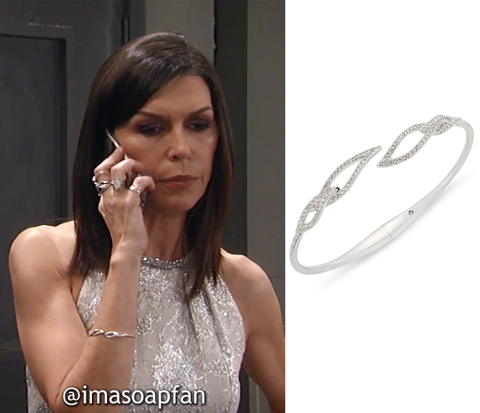 Anna Devane, Finola Hughes, Pave Leaf Open Bangle, Danori, Nurses Ball, GH, General Hospital