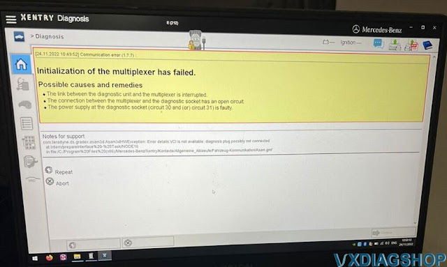 VXDIAG Xentry 2022.09 Won't Connect Any Car Solution 2