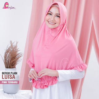 jilbab bergo plain luisa miulan pink terbaru