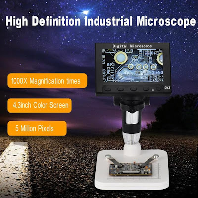 1000X USB 4.3 inch Electronic Microscope LCD Digital Video Microscope Camera HD OLED Endoscope Magnifying Camera + LED Lights 