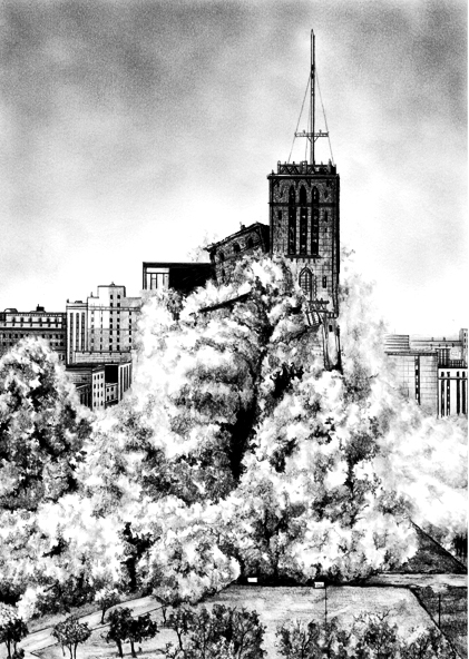 Rik Smits The Park Plaza Apartments, 2011 pencil on paper 21 x 29 cm