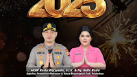 Kapolres Pelabuhan Makassar AKBP Restu Wijayanto, S.I.K., dan Ny. Ruthi Restu Beserta Jajarannya Mengucapkan Selamat Tahun Baru 2025