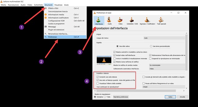vlc-impostazioni
