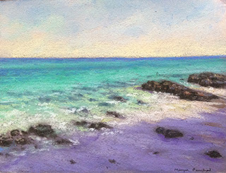 Soft pastel painting of a scene from Bamboo island by Manju Panchal