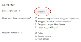 cara seting komentar blog