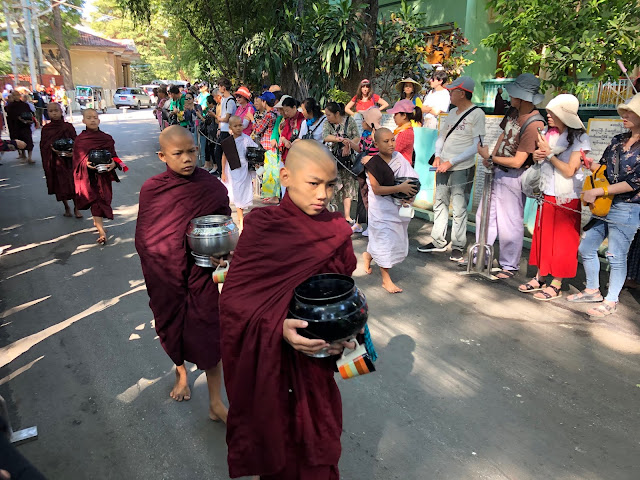 monks Mahagandayon Monastery Amarapura Mandalay Myanmar Burma