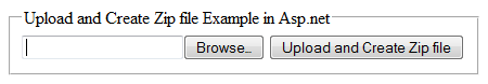 upload file and create zip file in asp.net example