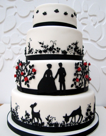 Beautiful Birthday Cakes on Wedding Cakes Pictures  Fairytale Wedding Cake In Black And White