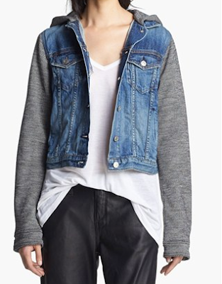 Rag & Bone JEAN, Rag & Bone JEAN Hooded Jean Jacket, denim jacket, jean jacket, denim sweatshirt jacket, denim vest, trends, fashion trend, trend spotting