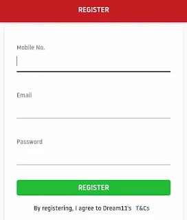 Dream 11 par register kaise kare , dream 11 par account kaise banaye