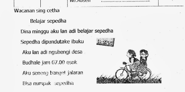 Soal UAS Bahasa Jawa Kelas 1 Semester 1 Kurikulum 2013