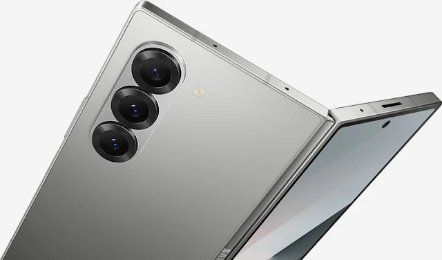 Samsung Galaxy Z Fold 6 showcasing its powerful triple rear camera setup.