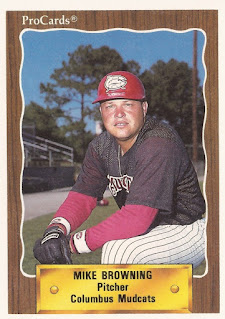 Mike Browning 1990 Columbus Mudcats card