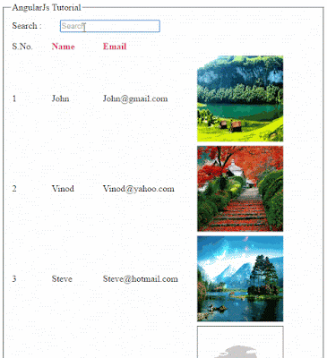 AngularJs tutorial: Highlight the matched text in search result