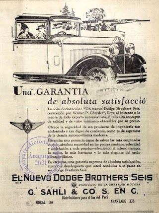 Aviso publicitario de automóvil de 1930