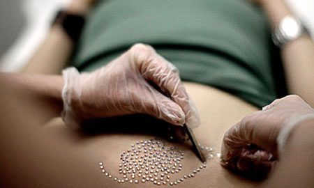 Swarovski crystals instead of pubic hair Swarovski crystals instead of pubic hair