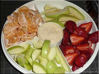 fruit tray with dulce de leche dip