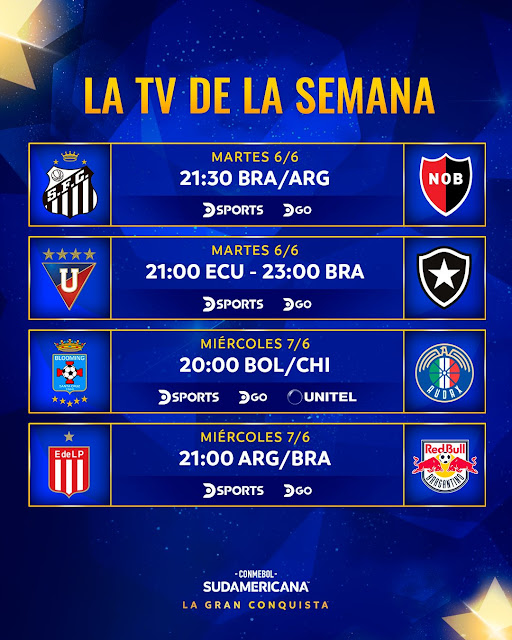 Fixture y Television Fecha 5 Copa Sudamericana 2023
