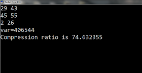 C code to calculate Compression Ratio