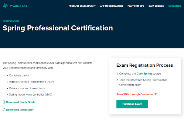 How to purchase or enroll on Spring Professional certification