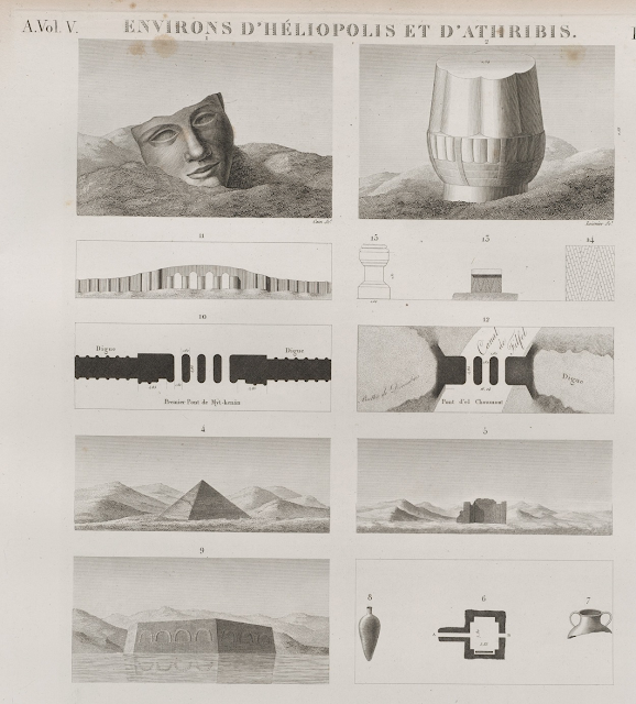 Тарелка из Description de l'Égypte с изображением пирамиды Атрибиса. (Фото: heritagedaily.com)