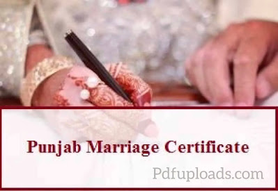 Online Marriage Certificate In Punjab
