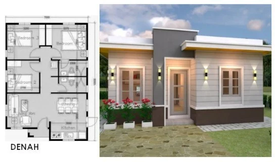 5 desain inspiratif rumah 3 kamar tidur