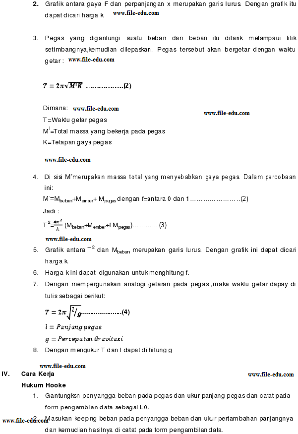 Praktikum Tetapan Pegas Dan Percepatan Gravitasi ~ Alsen 