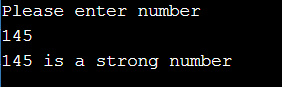 output of Strong Number