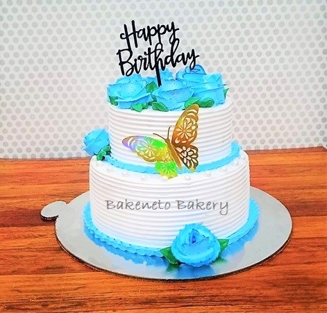 butterfly birthday theme cake by bakeneto