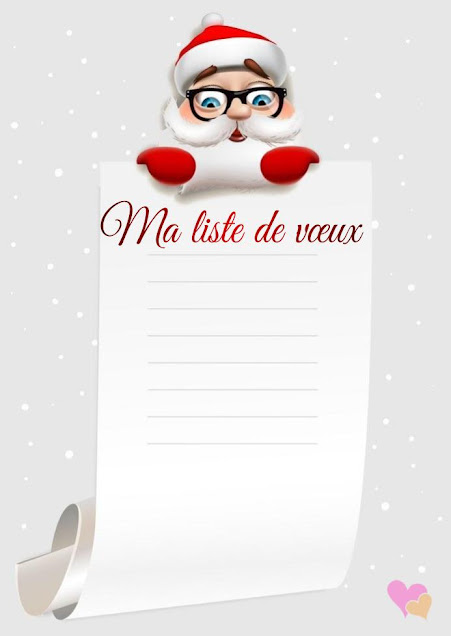 Lettre au père noël avec liste de vœux