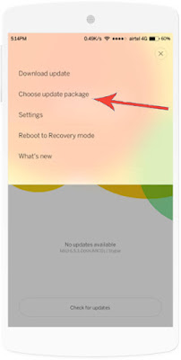 Choose update package