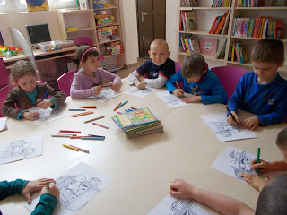 Lekcja biblioteczna, Czterolatki z Przedszkola "Królestwo Maciusia" w Bydgoszczy, Biblioteka Bocianowo, Bydgoszcz