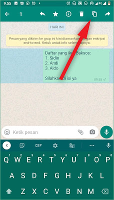 Klik ikon salin atau copy