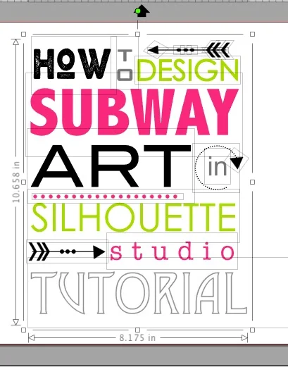 silhouette studio subway art, silhouette studio tutorials, silhouette studio design, subway art tutorial